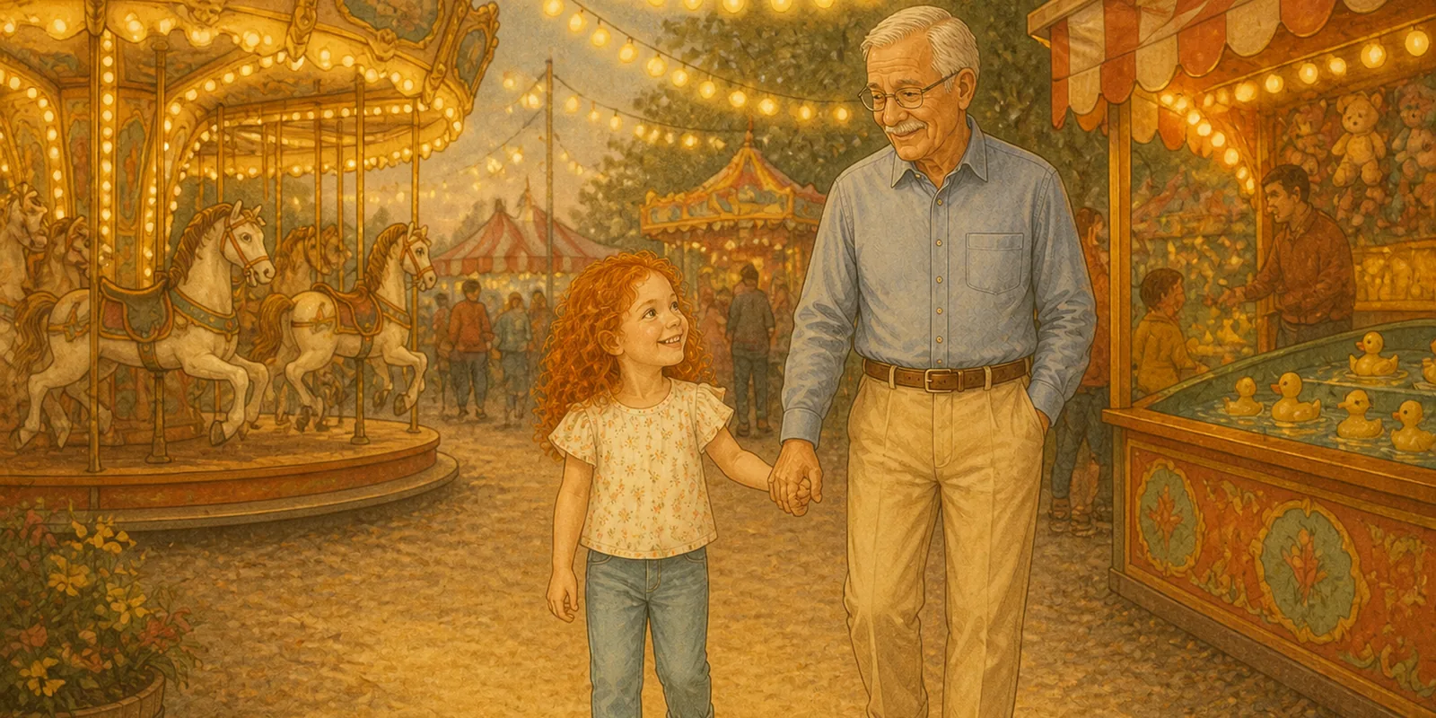Illustration de la page 1 de Capucine et Papy Georges à la fête foraine