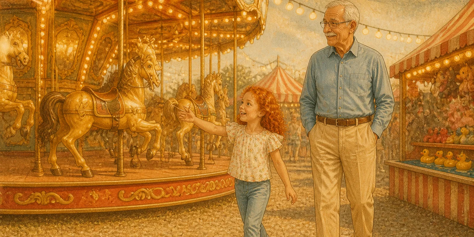Illustration de la page 2 de Capucine et Papy Georges à la fête foraine