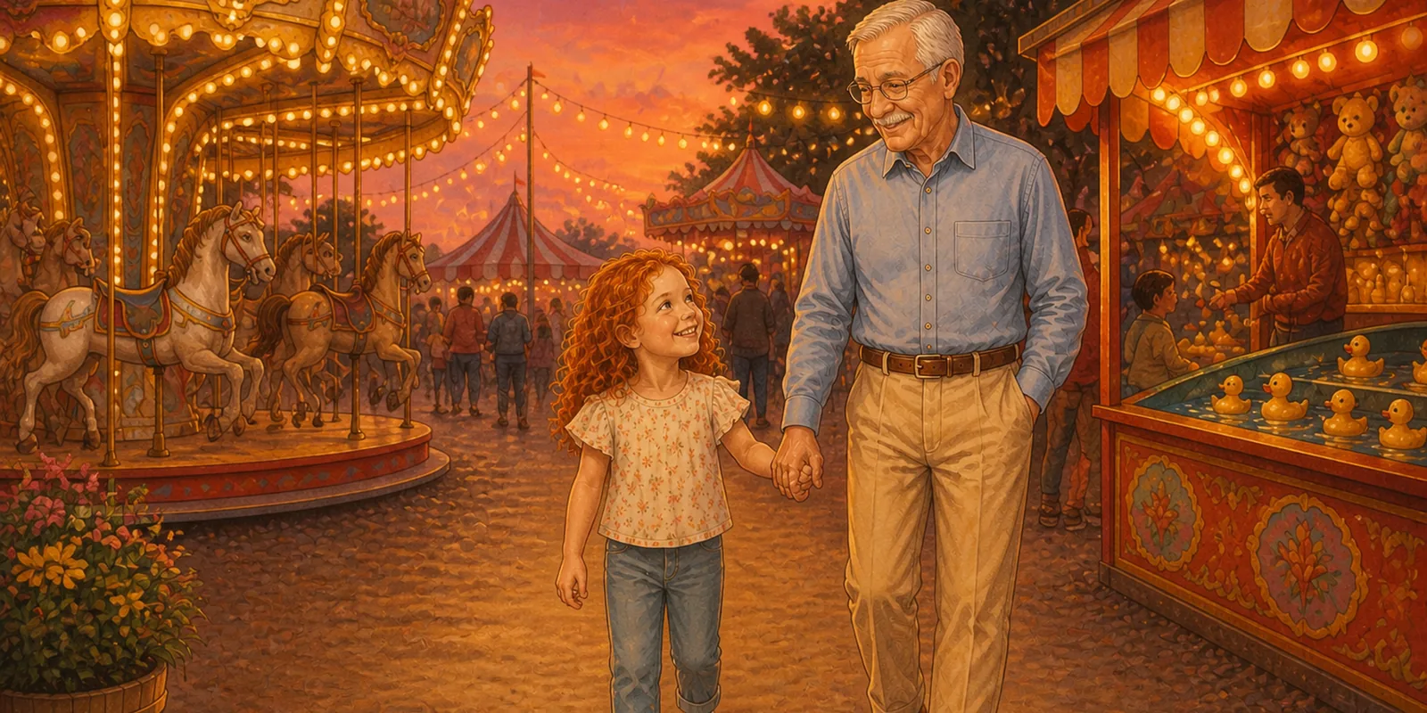 Illustration de la page 8 de Capucine et Papy Georges à la fête foraine