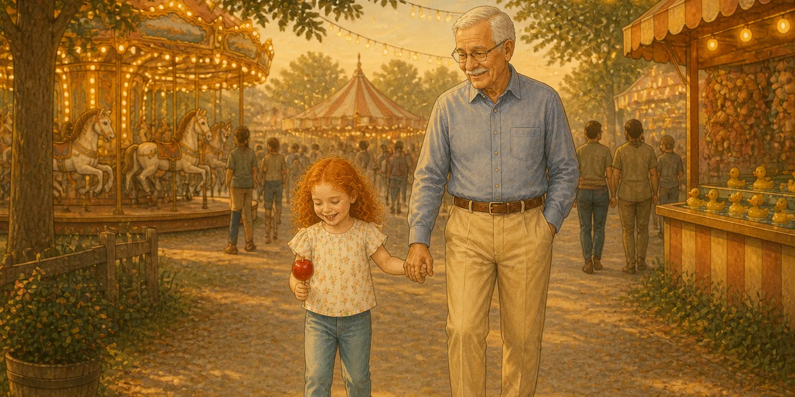 Illustration de la page 12 de Capucine et Papy Georges à la fête foraine
